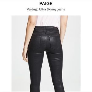 Great skinny Paige jeans with leather look